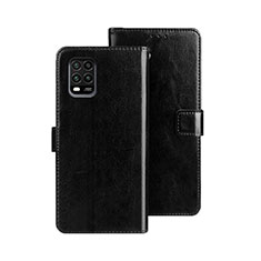 Leather Case Stands Flip Cover Holder for Xiaomi Mi 10 Lite Black