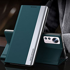 Leather Case Stands Flip Cover Holder for Xiaomi Mi 12S Pro 5G Green