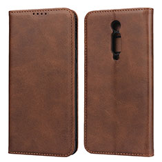 Leather Case Stands Flip Cover Holder for Xiaomi Mi 9T Brown