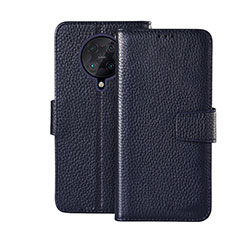 Leather Case Stands Flip Cover Holder for Xiaomi Redmi K30 Pro 5G Blue