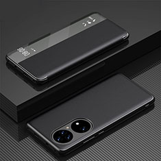 Leather Case Stands Flip Cover Holder GS1 for Huawei P50 Black