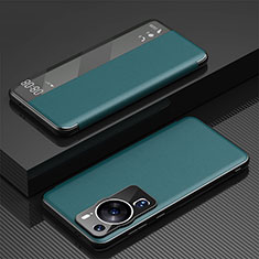 Leather Case Stands Flip Cover Holder GS1 for Huawei P60 Pro Green