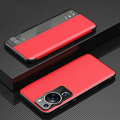 Leather Case Stands Flip Cover Holder GS1 for Huawei P60 Pro Red