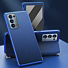 Leather Case Stands Flip Cover Holder GS1 for Oppo Reno6 Pro 5G Blue