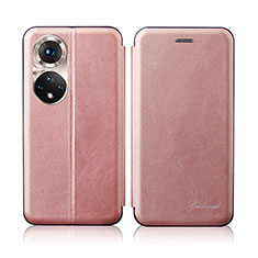 Leather Case Stands Flip Cover Holder H01D for Huawei Nova 9 Rose Gold