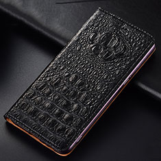Leather Case Stands Flip Cover Holder H01P for Apple iPhone 6 Black