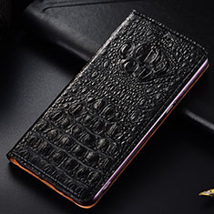 Leather Case Stands Flip Cover Holder H01P for Samsung Galaxy S21 FE 5G Black