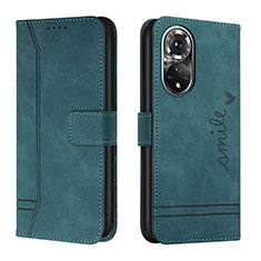 Leather Case Stands Flip Cover Holder H01X for Huawei Honor 50 5G Green