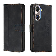 Leather Case Stands Flip Cover Holder H01X for Huawei Honor 60 Pro 5G Black