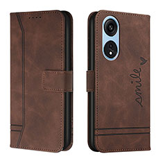 Leather Case Stands Flip Cover Holder H01X for Huawei Honor X5 Plus Brown