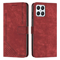 Leather Case Stands Flip Cover Holder H01X for Huawei Honor X8 4G Red