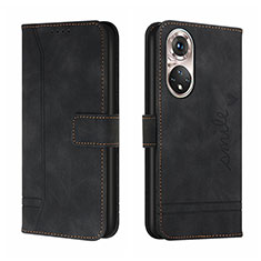 Leather Case Stands Flip Cover Holder H01X for Huawei P50 Black