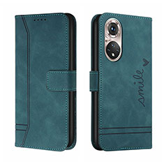 Leather Case Stands Flip Cover Holder H01X for Huawei P50 Green