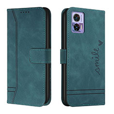 Leather Case Stands Flip Cover Holder H01X for Motorola Moto Edge 30 Lite 5G Green