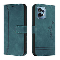 Leather Case Stands Flip Cover Holder H01X for Motorola Moto X40 5G Green