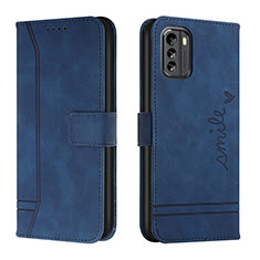 Leather Case Stands Flip Cover Holder H01X for Nokia G60 5G Blue