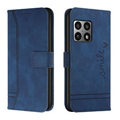 Leather Case Stands Flip Cover Holder H01X for OnePlus 10 Pro 5G Blue