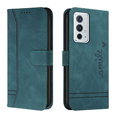 Leather Case Stands Flip Cover Holder H01X for OnePlus 9RT 5G Green