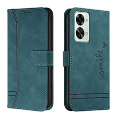 Leather Case Stands Flip Cover Holder H01X for OnePlus Nord 2T 5G Green