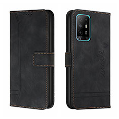 Leather Case Stands Flip Cover Holder H01X for Oppo A94 5G Black