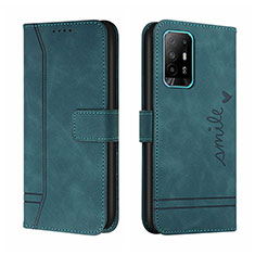 Leather Case Stands Flip Cover Holder H01X for Oppo A94 5G Green