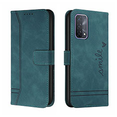 Leather Case Stands Flip Cover Holder H01X for Oppo A95 4G Green