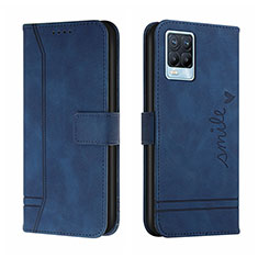 Leather Case Stands Flip Cover Holder H01X for Realme 8 4G Blue