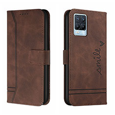 Leather Case Stands Flip Cover Holder H01X for Realme 8 4G Brown