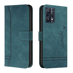 Leather Case Stands Flip Cover Holder H01X for Realme 9 5G Green