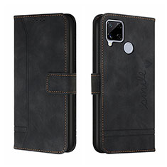 Leather Case Stands Flip Cover Holder H01X for Realme C12 Black