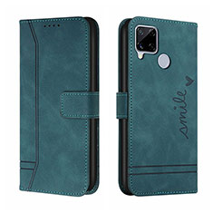 Leather Case Stands Flip Cover Holder H01X for Realme C12 Green