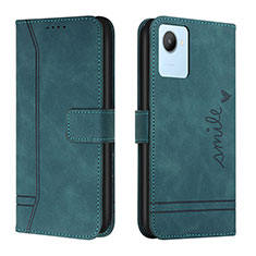 Leather Case Stands Flip Cover Holder H01X for Realme C30s Green