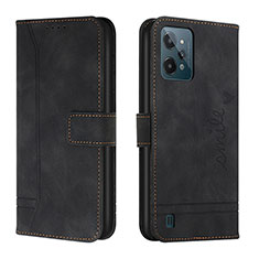 Leather Case Stands Flip Cover Holder H01X for Realme C31 Black