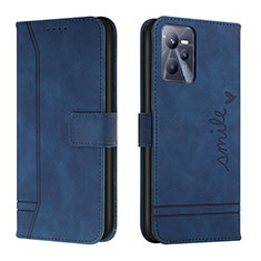 Leather Case Stands Flip Cover Holder H01X for Realme C35 Blue