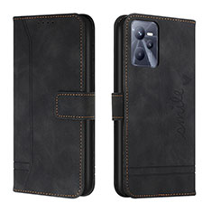 Leather Case Stands Flip Cover Holder H01X for Realme Narzo 50A Prime Black