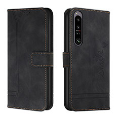 Leather Case Stands Flip Cover Holder H01X for Sony Xperia 1 IV Black