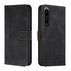 Leather Case Stands Flip Cover Holder H01X for Sony Xperia 1 IV SO-51C Black