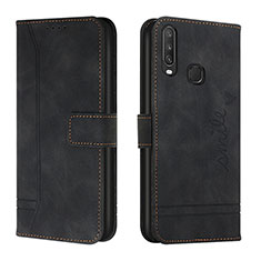 Leather Case Stands Flip Cover Holder H01X for Vivo Y11 Black