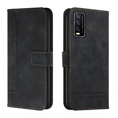 Leather Case Stands Flip Cover Holder H01X for Vivo Y20a Black