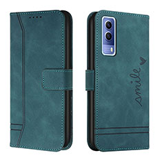 Leather Case Stands Flip Cover Holder H01X for Vivo Y51s 5G Green