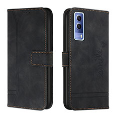 Leather Case Stands Flip Cover Holder H01X for Vivo Y70t 5G Black