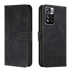 Leather Case Stands Flip Cover Holder H01X for Xiaomi Mi 11i 5G (2022) Black