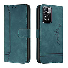 Leather Case Stands Flip Cover Holder H01X for Xiaomi Mi 11i 5G (2022) Green