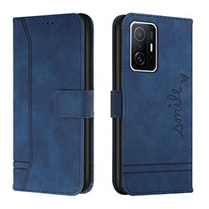 Leather Case Stands Flip Cover Holder H01X for Xiaomi Mi 11T 5G Blue