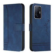 Leather Case Stands Flip Cover Holder H01X for Xiaomi Mi 11T Pro 5G Blue