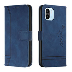 Leather Case Stands Flip Cover Holder H01X for Xiaomi Poco C51 Blue