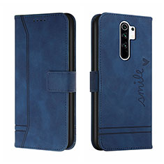 Leather Case Stands Flip Cover Holder H01X for Xiaomi Redmi 9 Prime India Blue