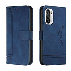 Leather Case Stands Flip Cover Holder H01X for Xiaomi Redmi K40 5G Blue