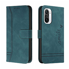 Leather Case Stands Flip Cover Holder H01X for Xiaomi Redmi K40 5G Green