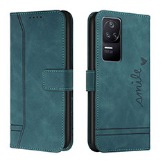 Leather Case Stands Flip Cover Holder H01X for Xiaomi Redmi K40S 5G Green